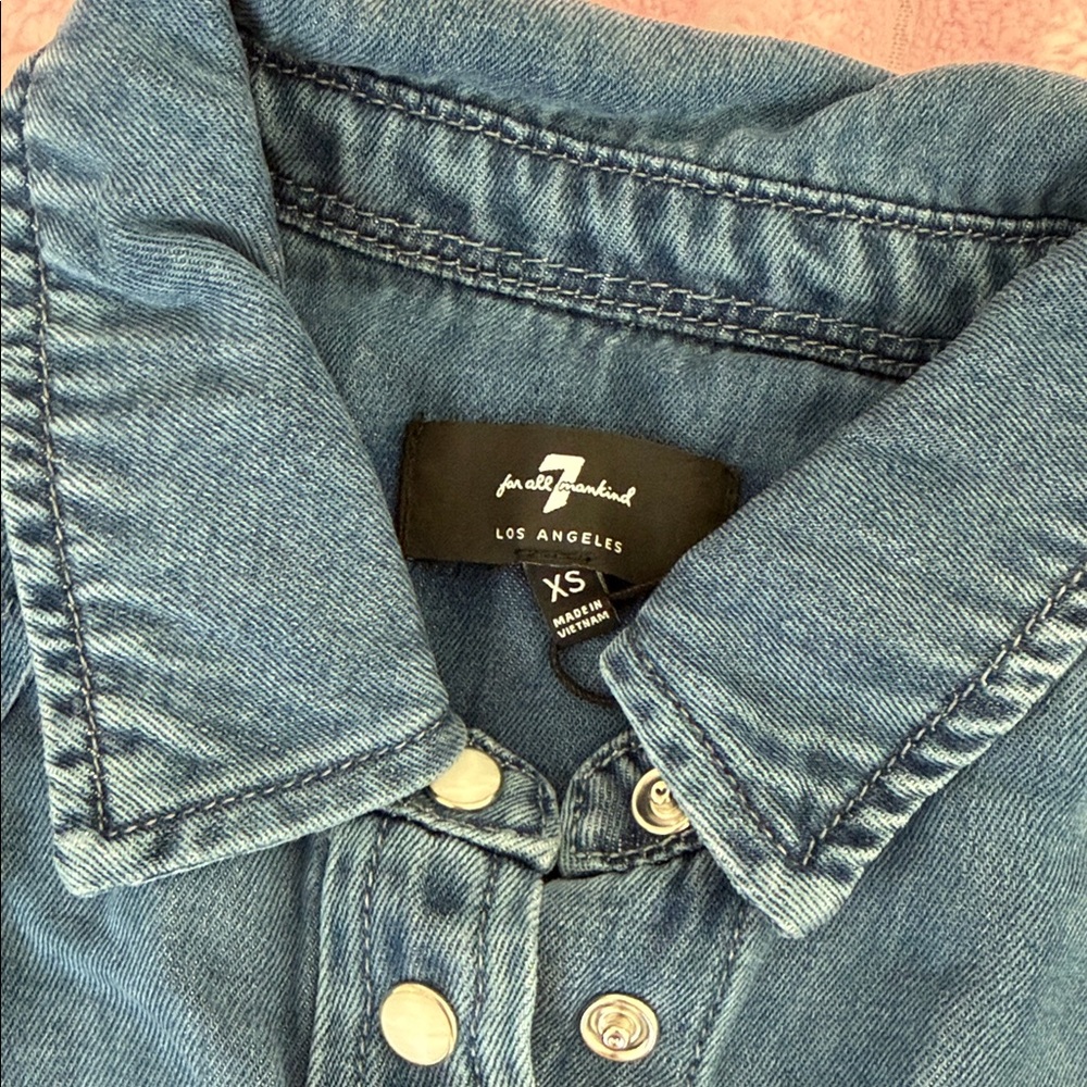 7 For All Mankind Denim Top - Picture 2 of 6